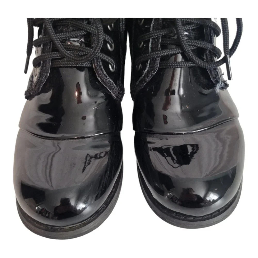 Free People Bunker Sara Black Patent Leather Boots - Picture 3 of 12